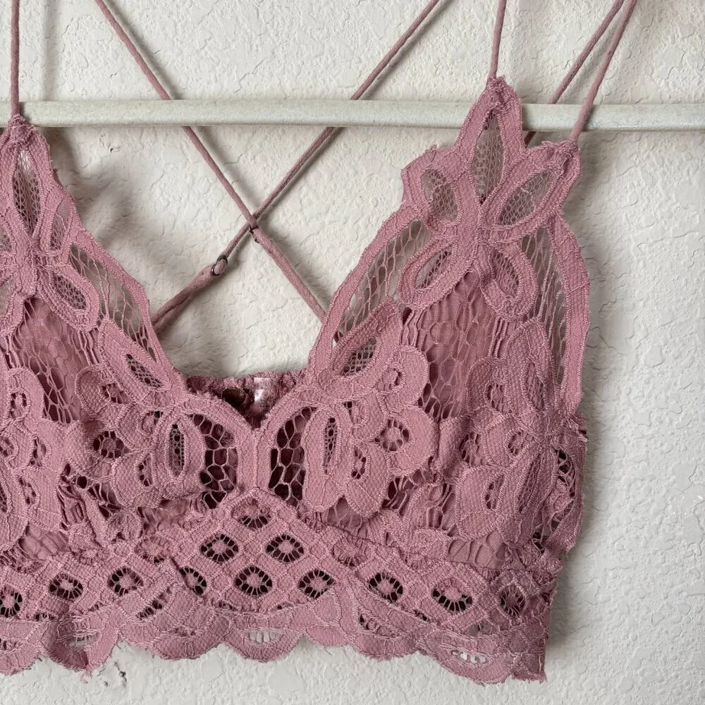 Free People FP One Adella Boho Crochet Lace Floral Bralette Bra